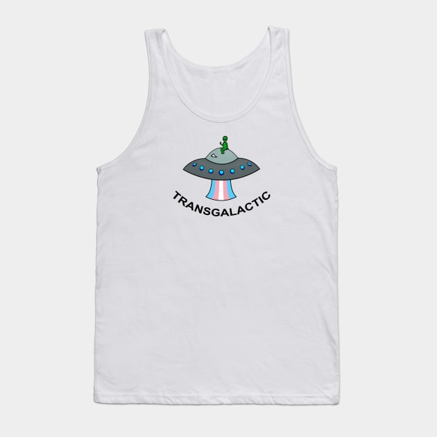 Transgalactic Trans Pride Alien Tank Top by MythicalPride